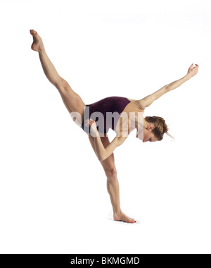 Beautiful young ballerina on white background Stock Photo