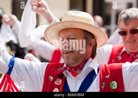 Traditional Morris Dancer at Sweeps Festival Rochester Kent Stock Photo