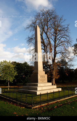 The Speke Memorial in Kensington Gardens, London Stock Photo