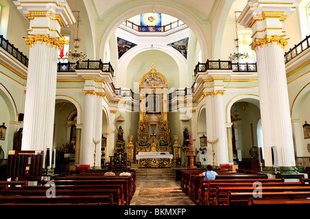 Our Lady of Guadalupe church interior in Puerto Vallarta, Jalisco, Mexico Stock Photo