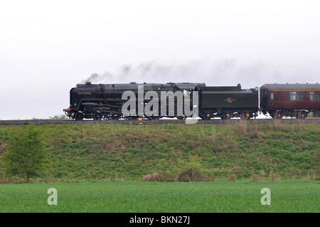 Steam train side view, UK Stock Photo - Alamy