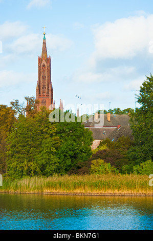 Church and monastery at Malchow, Petersdorfer See, Mecklenburg Western-Pomerania, Germany Stock Photo