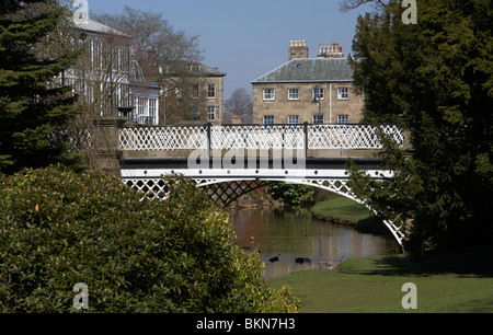 iron bridge in the pavilion gardens Buxton Derbyshire England UK Stock Photo