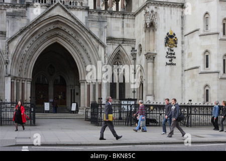 The Victorian Gothic main entrance to The Royal Courts of Justice in the Strand also known as The Law Courts. Stock Photo