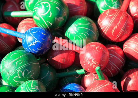 Maracas, handicrafts, Municipal Market, Mercado Municipal, Masaya, Nicaragua, Central America Stock Photo