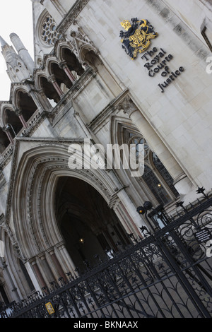 Designed by  architect George Edmund Street,the main entrance to The Royal Courts of Justice in the Strand. Stock Photo
