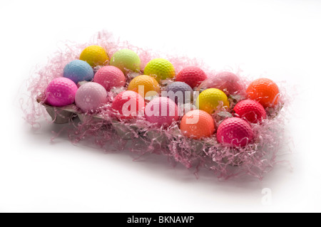 colorful golf balls Stock Photo
