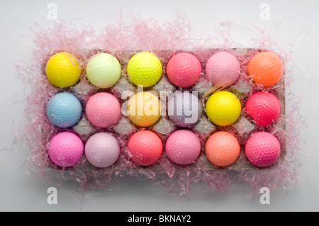 colorful golf balls Stock Photo