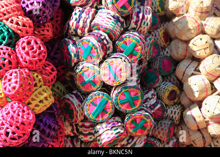 Baskets, handicrafts, Municipal Market, Mercado Municipal, Masaya, Nicaragua, Central America Stock Photo