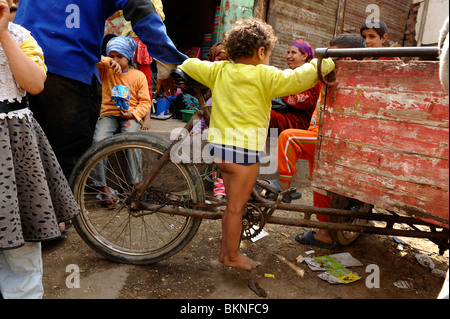 zabbaleen rubbish collectors ,zabbaleen community ,  morkatam hills , cairo , egypt Stock Photo