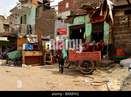 zabbaleen rubbish collectors ,zabbaleen community ,  morkatam hills , cairo , egypt Stock Photo