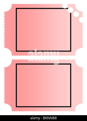 Blank gradient pink cinema or movie admit one tickets, isolated on ...