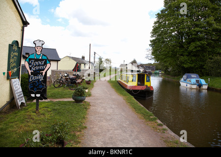 Narrowboats on the Monmouthshire & Brecon Canal at Gilwern South Wales Stock Photo