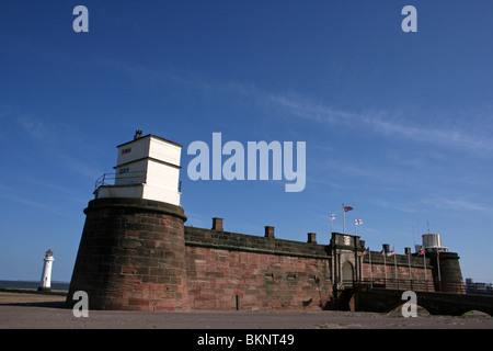 Fort Perch Rock And Lighthouse At New Brighton, The Wirral, Wallasey, Merseyside, UK Stock Photo