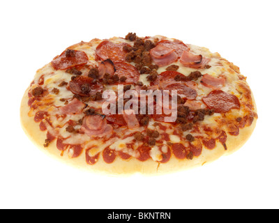 Deep Pan Meat Feast Pizza Stock Photo