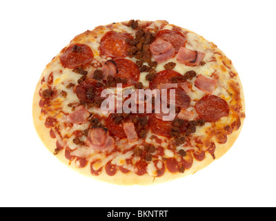 Deep Pan Meat Feast Pizza Stock Photo