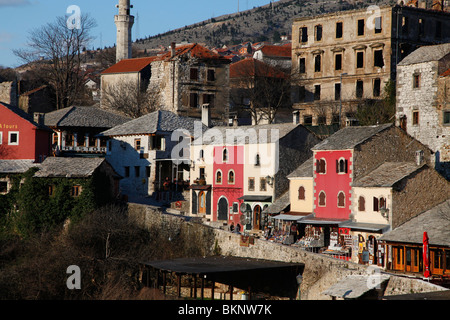 OLD TOWN COLOURED BUILDINGS SARAJEVO BOSNIA & HERZEGOVINA MOSTAR BOSNIA & HERZEGOVINA 14 March 2010 Stock Photo