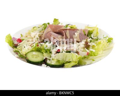 Sliced Roast Beef Salad with Parmesan Peppercorn Dressing Stock Photo