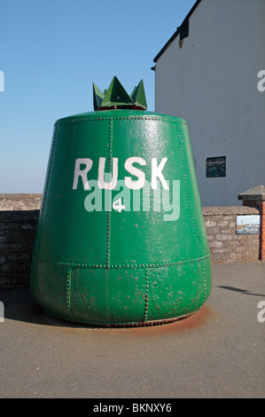 A No 4 Rusk sea buoy on display at the Hook Lighthouse on the Hook Penisula, Co Wexford, Ireland. Stock Photo