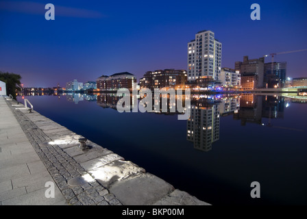 Modern buildings surrounding the Grand Canal Docks area of Dublin. Stock Photo