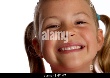 Closeup of pretty little girl smiling Stock Photo