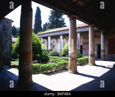 Courtyard garden, House of Venus in Shell, Ancient City of Pompeii, Pompei, Metropolitan City of Naples, Campania Region, Italy Stock Photo