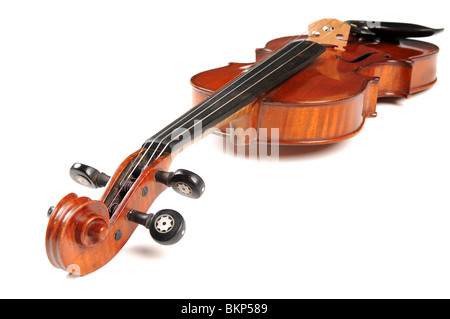 Vintage violin over white background Stock Photo