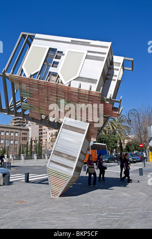Sculpture titled "Device to root out devil" (1997) by Dennis Hoppenheim. Porta Santa Catalina Square. Palma de Mallorca. Spain Stock Photo