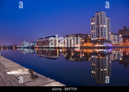 Modern buildings surrounding the Grand Canal Docks area of Dublin. Stock Photo