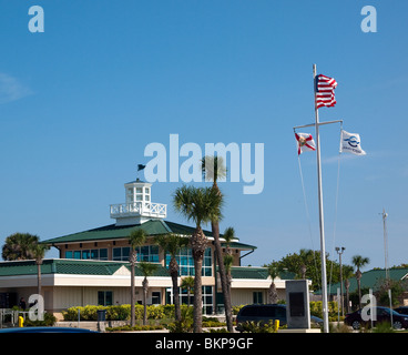 Pavilion at the entrance to Port Canaveral just South of the Cape on the Space Coast of Florida USA at Jetty Park Stock Photo