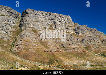 View of Table Mountain and Platteklip gorge in Cape Town, South Africa. Stock Photo