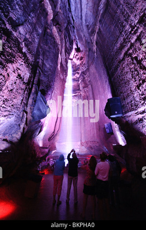 CHATTANOOGA, Tennessee — CHATTANOOGA, Tennessee — CHATTRuby Falls, a famous underground limestone cave tourist attraction in Lookout Mountain in Chattanooga Tennessee Stock Photo