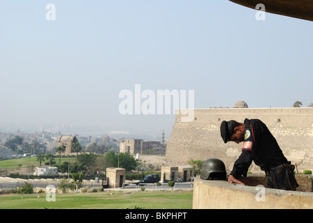 Egyptian guard at his post Stock Photo