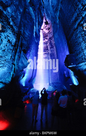 CHATTANOOGA, Tennessee — CHATTANOOGA, Tennessee — CHATTRuby Falls, a famous underground limestone cave tourist attraction in Lookout Mountain in Chattanooga Tennessee Stock Photo