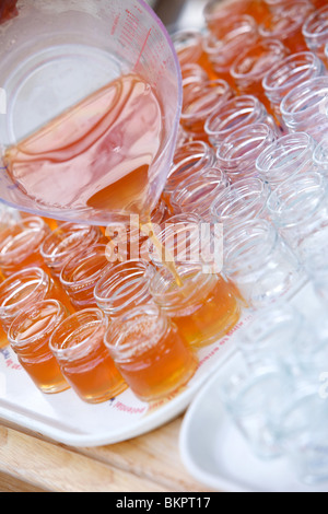 Freshly pressed organic apple juice Stock Photo