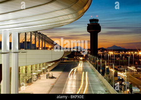 New AK Airlines Terminal @ Ted Stevens Int Airport AK SC Anchorage Autumn Stock Photo