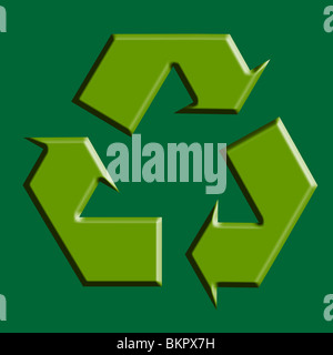 Recycle green symbol illustration three arrow ecology sign Stock Photo
