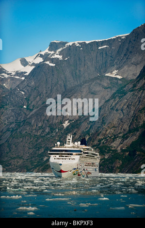 Norwegian Cruise Line's *Star* near Dawes Glacier in Endicott Arm, Tracy Arm- Fords Terror Wilderness, Southeast Alaska Stock Photo