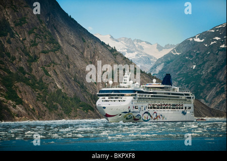 Norwegian Cruise Line's *Star* near Dawes Glacier in Endicott Arm, Tracy Arm- Fords Terror Wilderness, Southeast Alaska Stock Photo