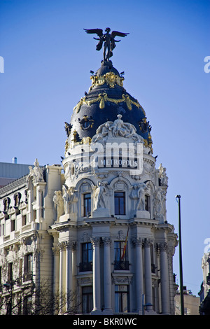 Metropolis Building in Gran Via Avenue, Madrid, Spain, Europe Stock Photo
