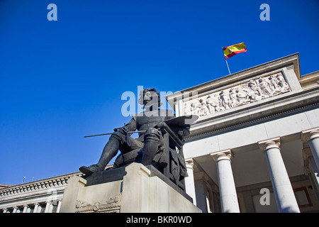 Statue of Velazquez in front of Museo del Prado, Madrid, Spain, Europe Stock Photo
