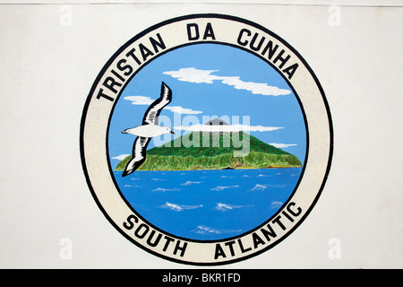 Tristan Da Cunha Island, settlement capital of Edinburgh.   The worlds most remote inhabited island Stock Photo