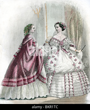 Two Ladies in Traditional Costume Stock Photo