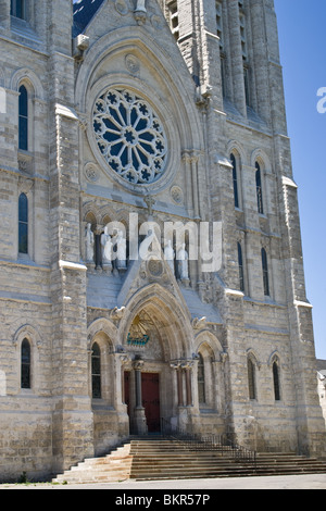 The front of a large church. Church of our Lady in Guelph, Ontario, Canada Stock Photo
