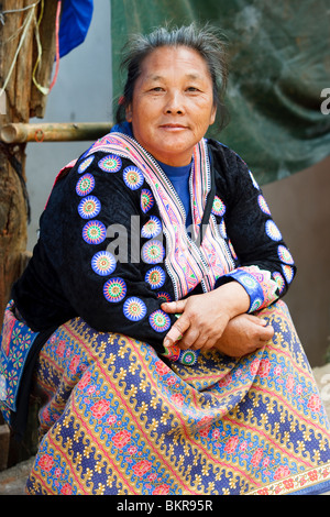 A female market seller In Chang Mai, Northern Thailand. Stock Photo