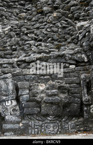 Relief in Caracol ruins, Mayan Mountains, Cayo District, Belize, Central America Stock Photo