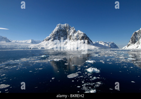 Mountains in Lemaire Channel near Antarctic Peninsula, Antarctica Stock Photo