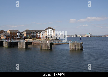 The Entrance to Penarth Marina in Cardiff Bay Wales UK Stock Photo