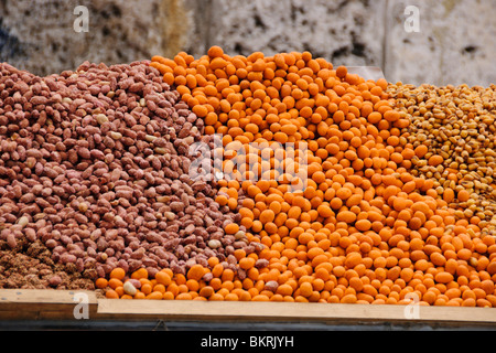 Roast nuts and maize snacks on sale in Antalya old town harbour Stock Photo