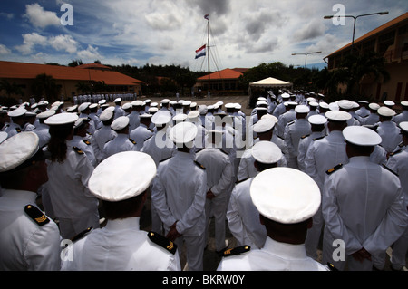 Curacao, Willemstad, Parera Marine basis, parade in the honour of queensday Stock Photo